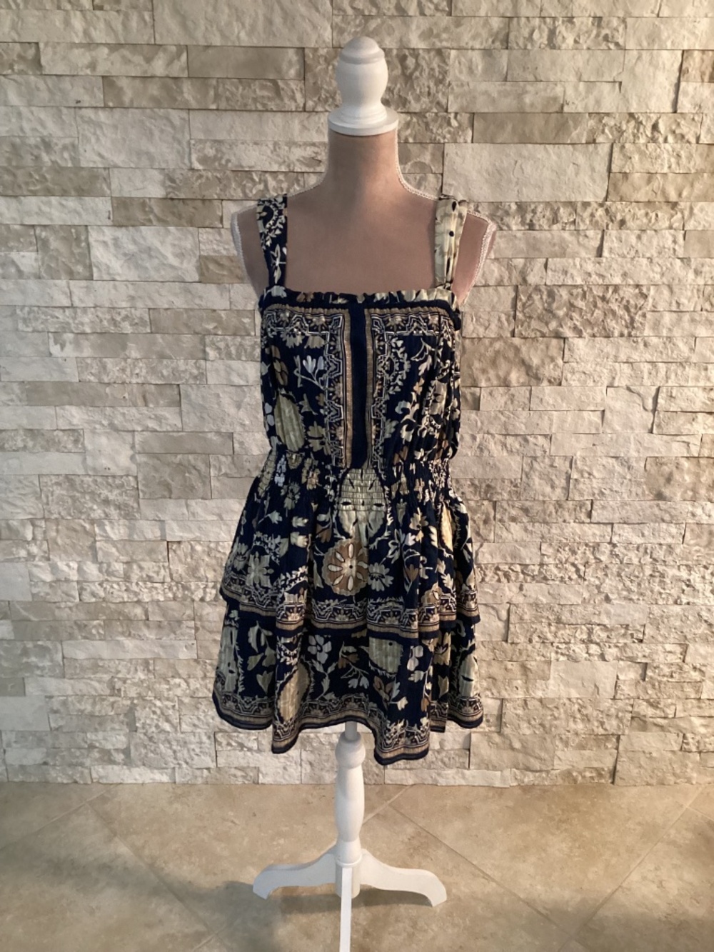 Ramy Brook Alicia Cotton Sleeveless Smocked Mini Dress - Picture 2 of 12